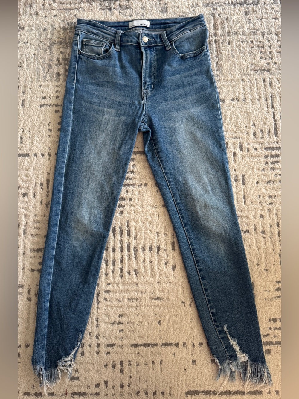 EUC VERVET High Rise Crop Skinny Jeans 28 Distressed Frayed Hem V2315
